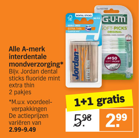 Alle merken   tandenstokers, interdentale ragers folder aanbieding bij  Albert Heijn - details