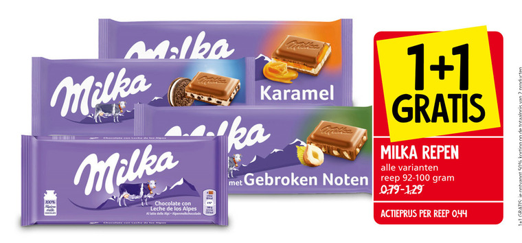 Milka   chocolade folder aanbieding bij  Jan Linders - details