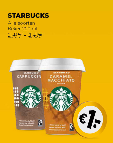 Starbucks   ijskoffie folder aanbieding bij  Jumbo - details