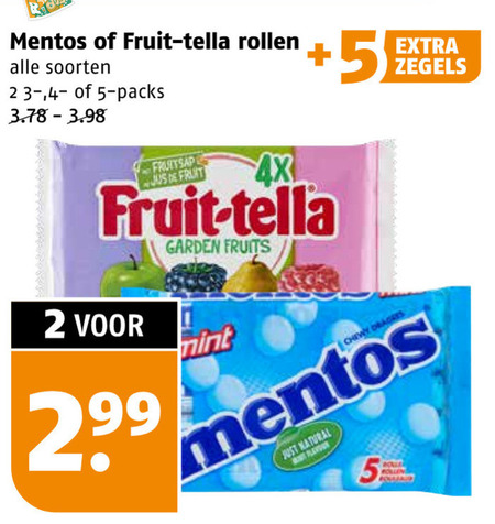 Fruit-Tella   snoep folder aanbieding bij  Poiesz - details