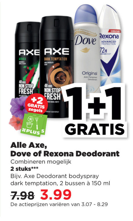 Axe   deodorant folder aanbieding bij  Plus - details