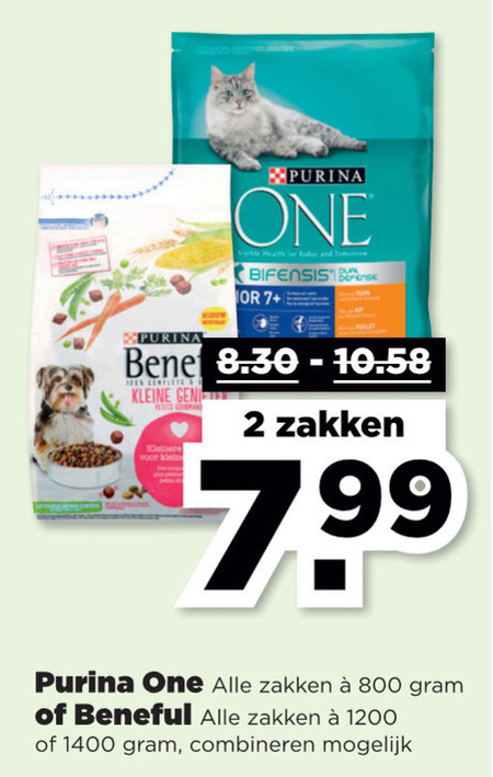 One   kattenvoer, hondenvoer folder aanbieding bij  Plus - details