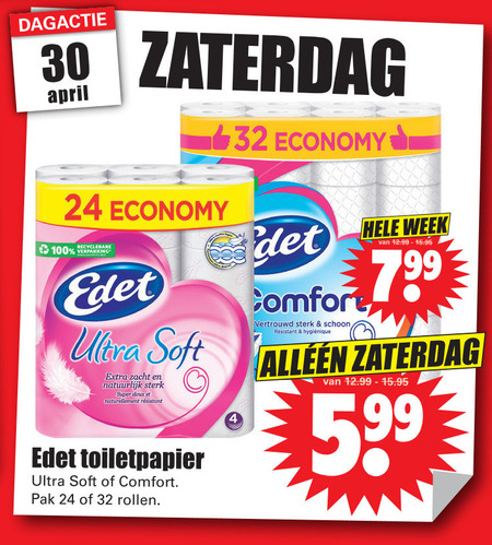 Edet   toiletpapier folder aanbieding bij  Dirk - details