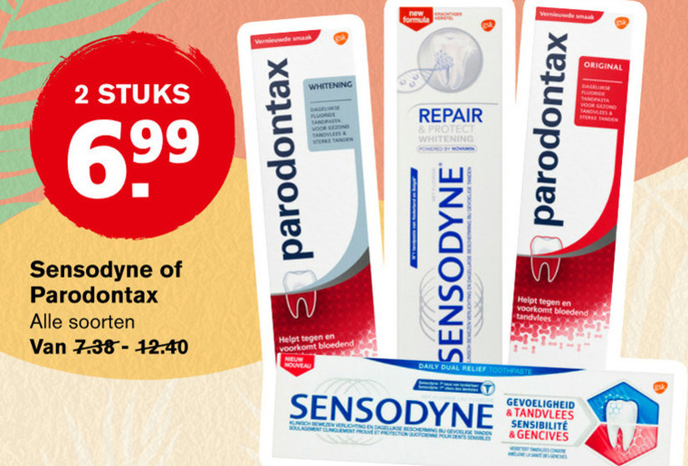 Sensodyne   tandpasta folder aanbieding bij  Hoogvliet - details