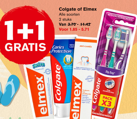 Colgate   tandenborstel, tandpasta folder aanbieding bij  Hoogvliet - details