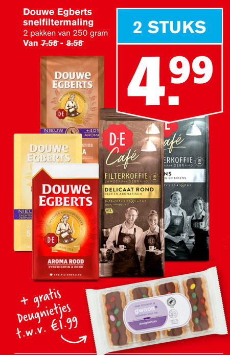 Douwe Egberts   koffie folder aanbieding bij  Hoogvliet - details