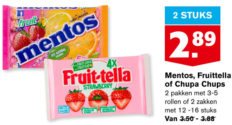 Mentos   lollie, snoep folder aanbieding bij  Hoogvliet - details