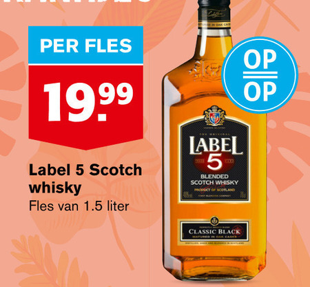 Label 5   whisky folder aanbieding bij  Hoogvliet - details