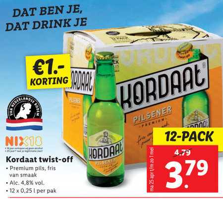 Kordaat   flesje bier folder aanbieding bij  Lidl - details