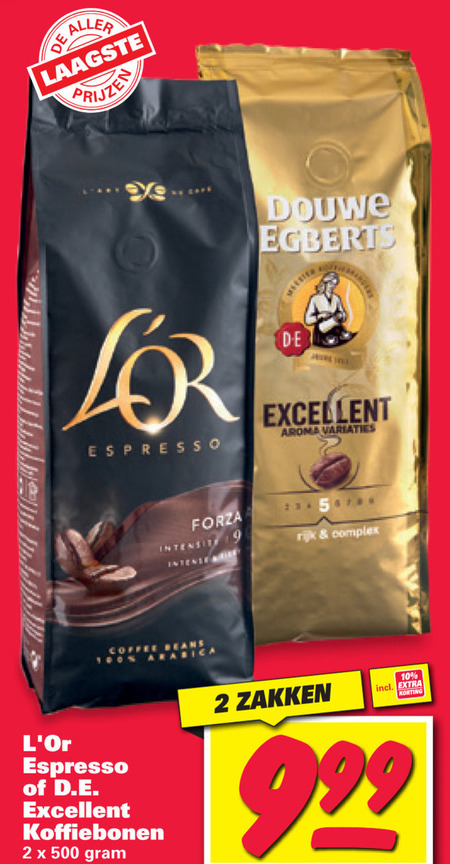 Douwe Egberts   koffiebonen folder aanbieding bij  Nettorama - details