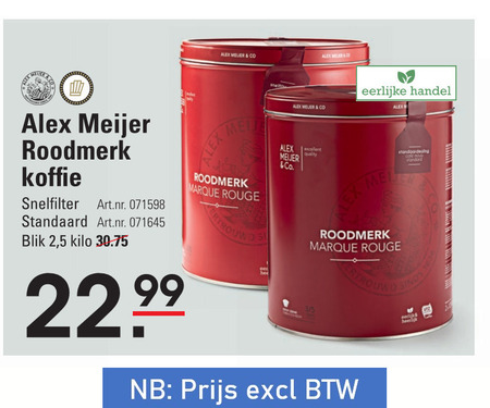 Alex Meijer   koffie folder aanbieding bij  Sligro - details