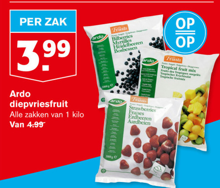 Ardo   diepvriesfruit folder aanbieding bij  Hoogvliet - details