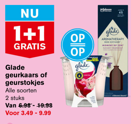 Glade   luchtverfrisser, geurkaars folder aanbieding bij  Hoogvliet - details