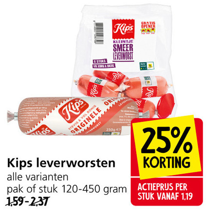 Kips   leverworst folder aanbieding bij  Jan Linders - details