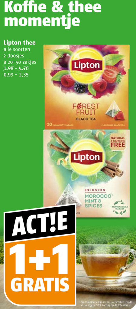 Lipton   thee folder aanbieding bij  Poiesz - details