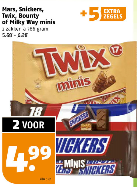 Milky Way   mini chocoladerepen folder aanbieding bij  Poiesz - details