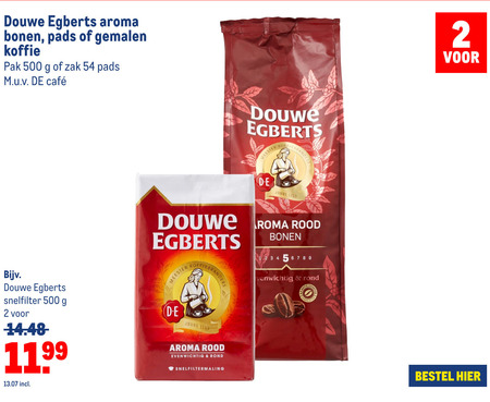 Douwe Egberts   koffie, koffiebonen folder aanbieding bij  Makro - details