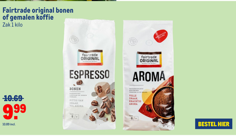 Fair Trade Original   koffiebonen, koffie folder aanbieding bij  Makro - details