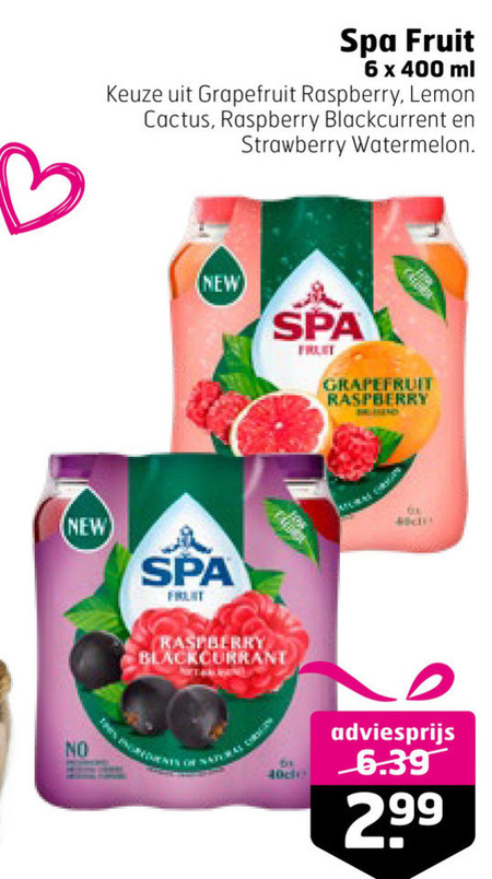 Spa en Fruit   fruitdrank folder aanbieding bij  Trekpleister - details