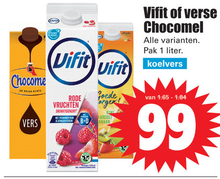 Chocomel   drinkyoghurt, chocolademelk folder aanbieding bij  Dirk - details