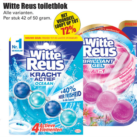 Witte Reus   toiletblok folder aanbieding bij  Dirk - details