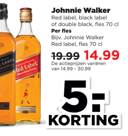 Johnnie Walker   whisky folder aanbieding bij  Plus - details