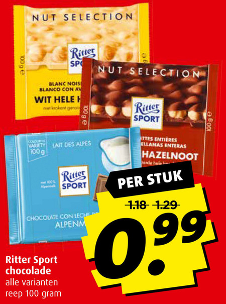 Ritter Sport   chocolade folder aanbieding bij  Boni - details