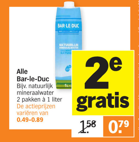 Bar le Duc   mineraalwater folder aanbieding bij  Albert Heijn - details