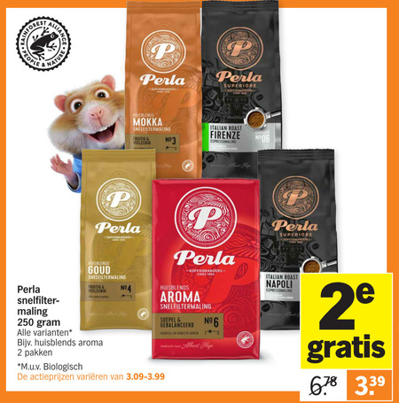 Perla   koffie folder aanbieding bij  Albert Heijn - details