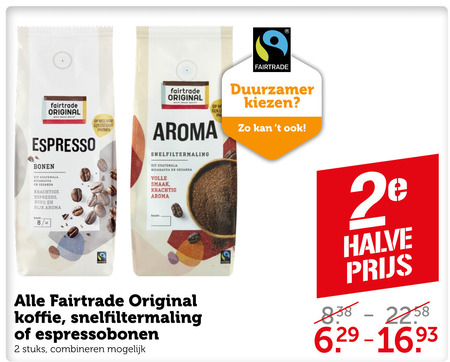 Fair Trade Original   koffiebonen, koffie folder aanbieding bij  Coop - details