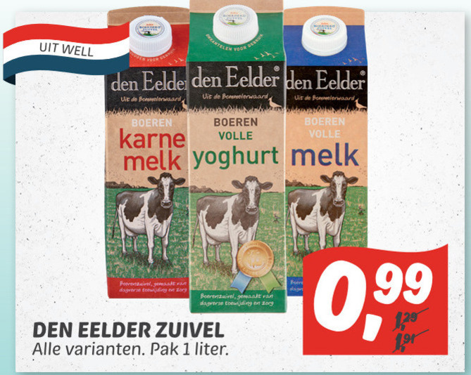 Den Eelder   yoghurt, karnemelk folder aanbieding bij  Dekamarkt - details