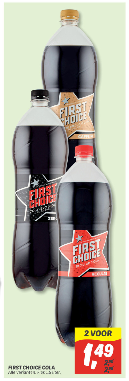 First Choice   cola folder aanbieding bij  Dekamarkt - details