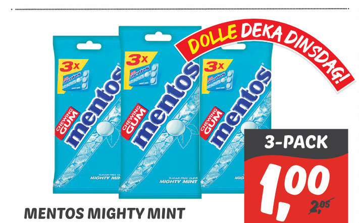 Mentos   kauwgom folder aanbieding bij  Dekamarkt - details