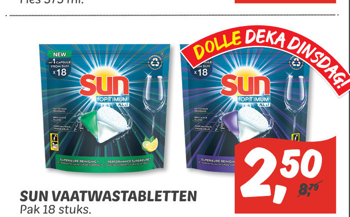 Sun   vaatwasmiddel folder aanbieding bij  Dekamarkt - details