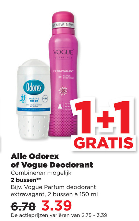 Odorex   deodorant folder aanbieding bij  Plus - details