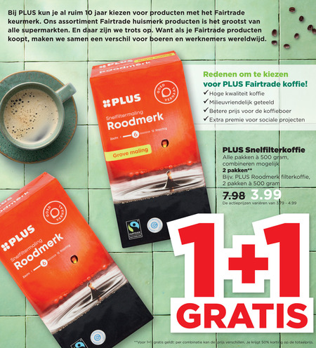 Plus Huismerk   koffie folder aanbieding bij  Plus - details