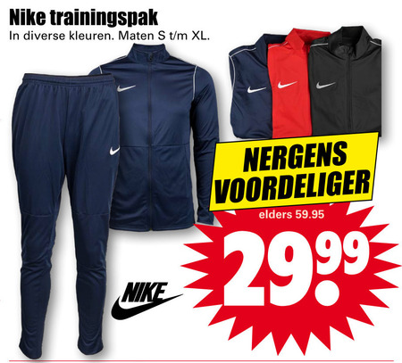 Nike trainingspak folder aanbieding Dirk - details