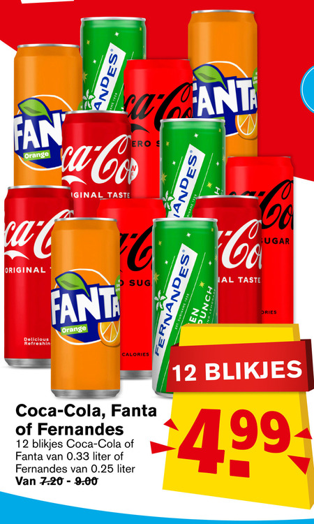 Fanta   frisdrank, cola folder aanbieding bij  Hoogvliet - details