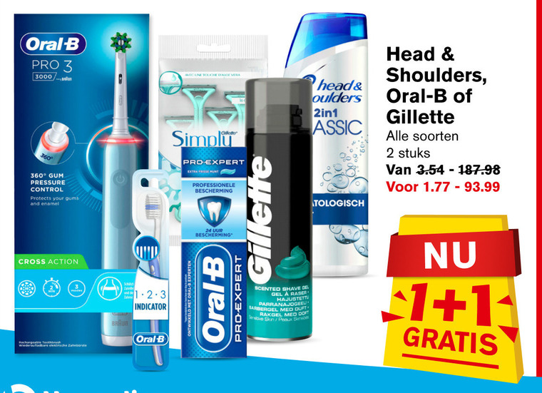 Oral-B   electrische tandenborstel, opzetborstel folder aanbieding bij  Hoogvliet - details