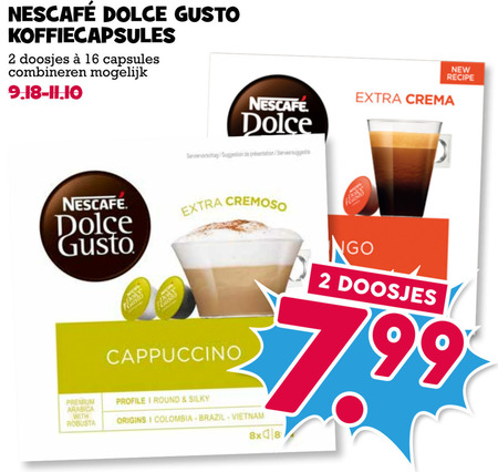 Nescafe   dolce gusto capsules folder aanbieding bij  Boons Markt - details