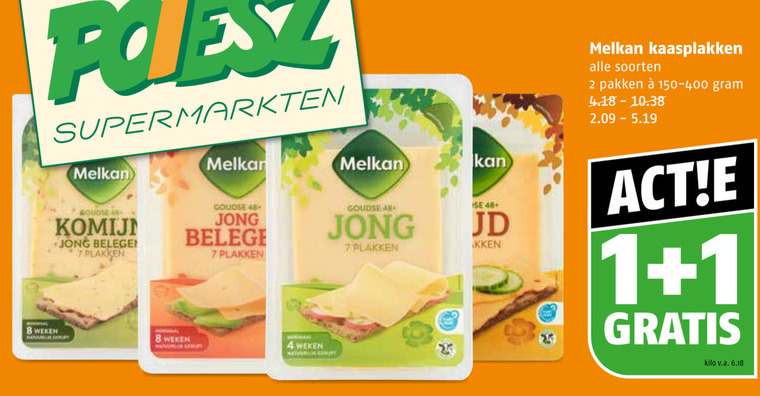 Melkan   kaasplakken folder aanbieding bij  Poiesz - details