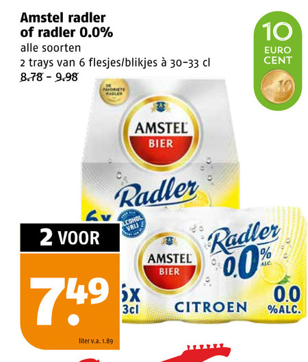 Amstel   radler bier folder aanbieding bij  Poiesz - details