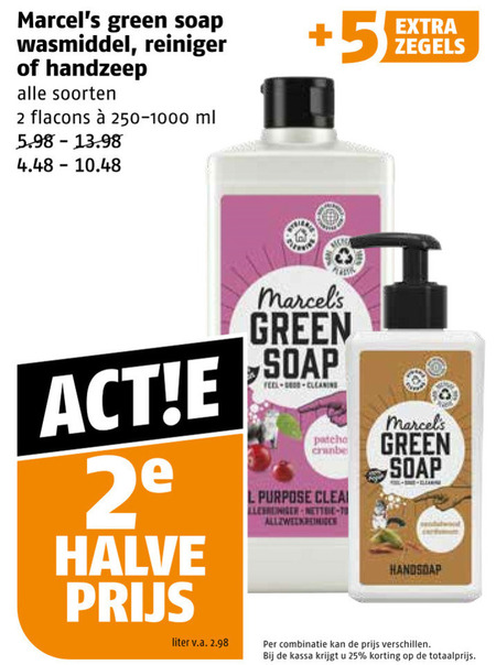 Marcels Green Soap   wasmiddel, handzeep folder aanbieding bij  Poiesz - details