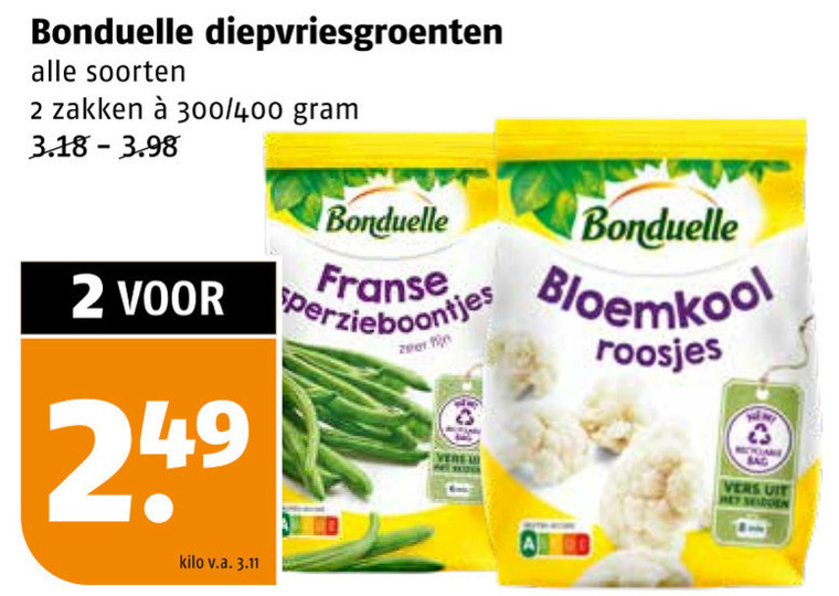 Bonduelle   diepvriesgroente folder aanbieding bij  Poiesz - details