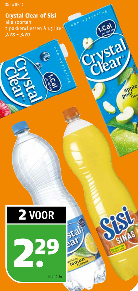 Crystal Clear   frisdrank, fruitdrank folder aanbieding bij  Poiesz - details