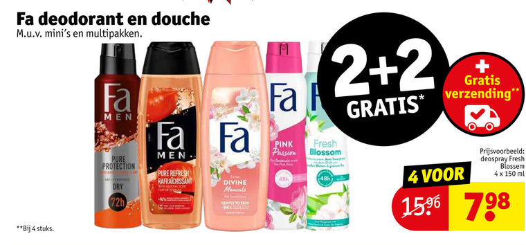 Fa   deodorant, douchegel folder aanbieding bij  Kruidvat - details