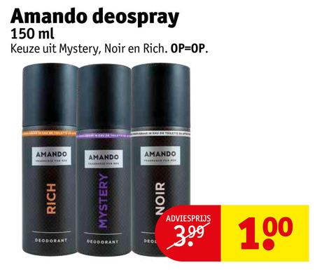 Amando   deodorant folder aanbieding bij  Kruidvat - details