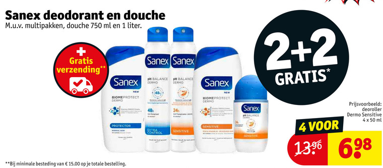Sanex   deodorant, douchegel folder aanbieding bij  Kruidvat - details