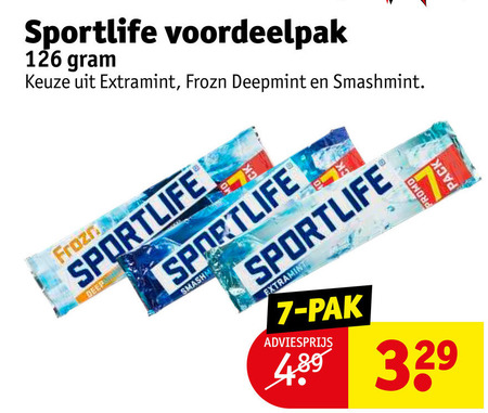 Sportlife   kauwgom folder aanbieding bij  Kruidvat - details