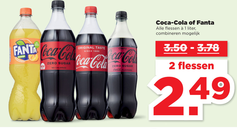 Coca-Cola   cola, frisdrank folder aanbieding bij  Plus - details
